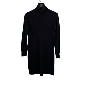 J. Crew Black Turtleneck Sweater Dress Long Cuffed Sleeves